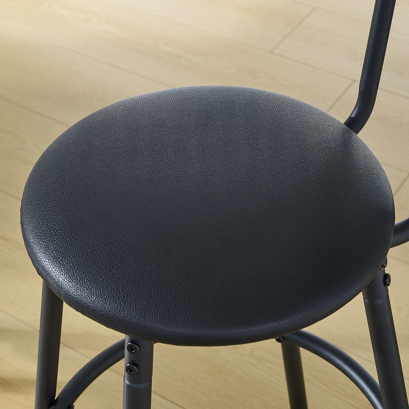 Ensemble de table de bar et de tabourets rembourrés polyvalents avec tablette, tabourets confortables avec dossier pour divers réglages