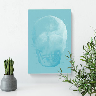 Blue Twilight Skull - Wrapped Canvas