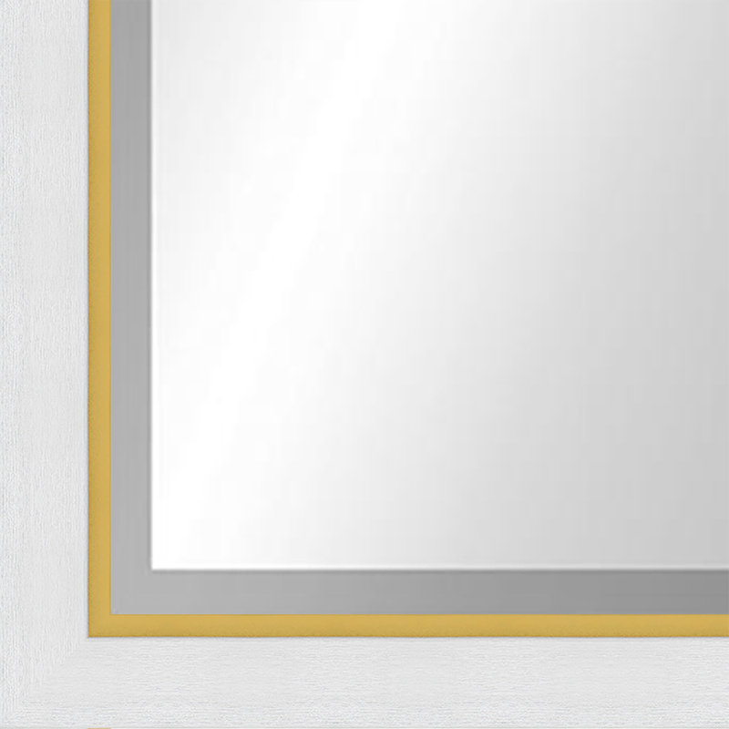 Metropolis II Rectangle Wall Mirror, 31.75" x 25.75", Silver/Gold