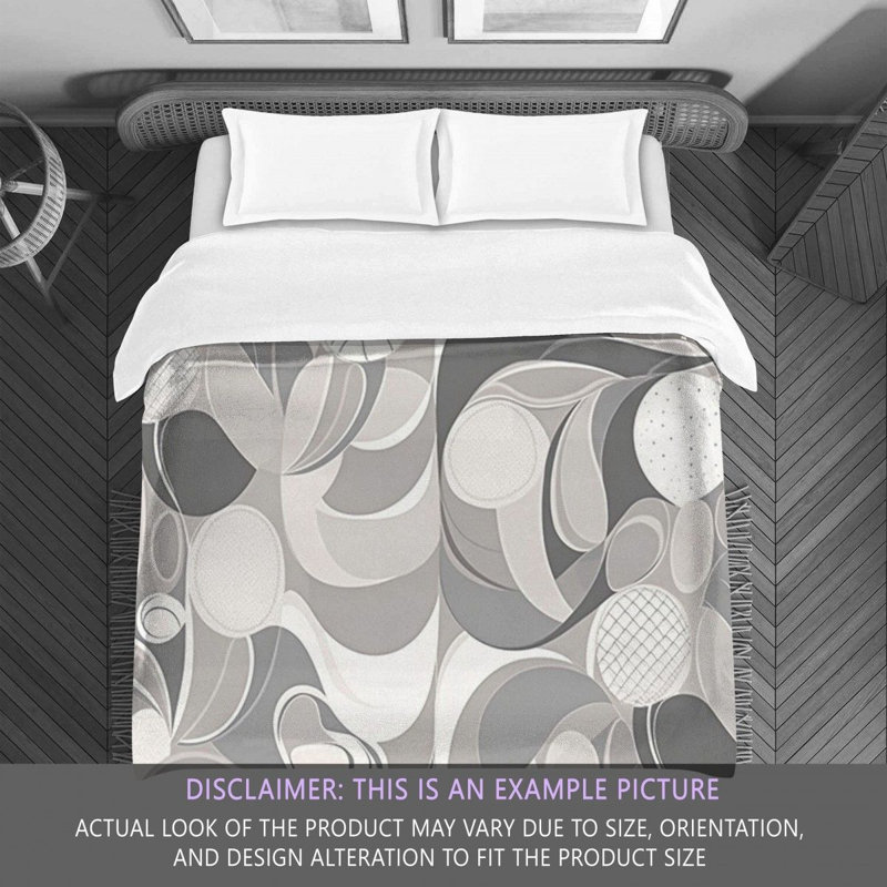 Funky Bedding, Silver/White Abstract, Twin Extra Long Comforter