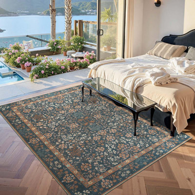 Floral Machine Washable Area Rug