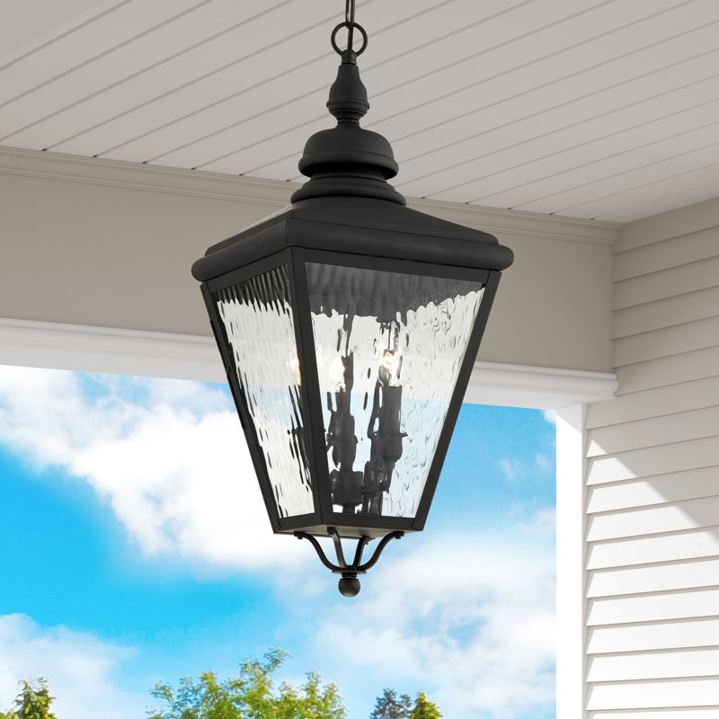 Asila 3 - Light Outdoor Hanging Lantern, Black