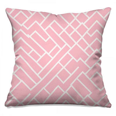 Pink Geometric Lines Double Sided Throw Pillows
