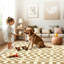 Tapis à carreaux lavables pour le salon et la salle à manger-127673094-127673114