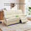 74.4" Breathable Leather Dual Power Recliner Loveseat With Storage Console, USB & LED