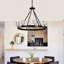 Lustre - fini noir mat + roue ronde en forme de roue de style moderne en cristal