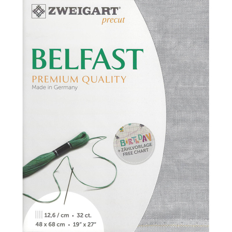 Prédécoupé Zweigart Belfast rétro 3609/7729 rétro gris