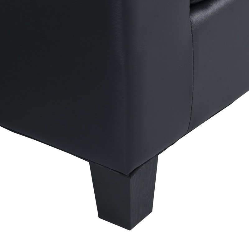 Canapés modulaires modernes noirs, cuir pu, pour salon familial
