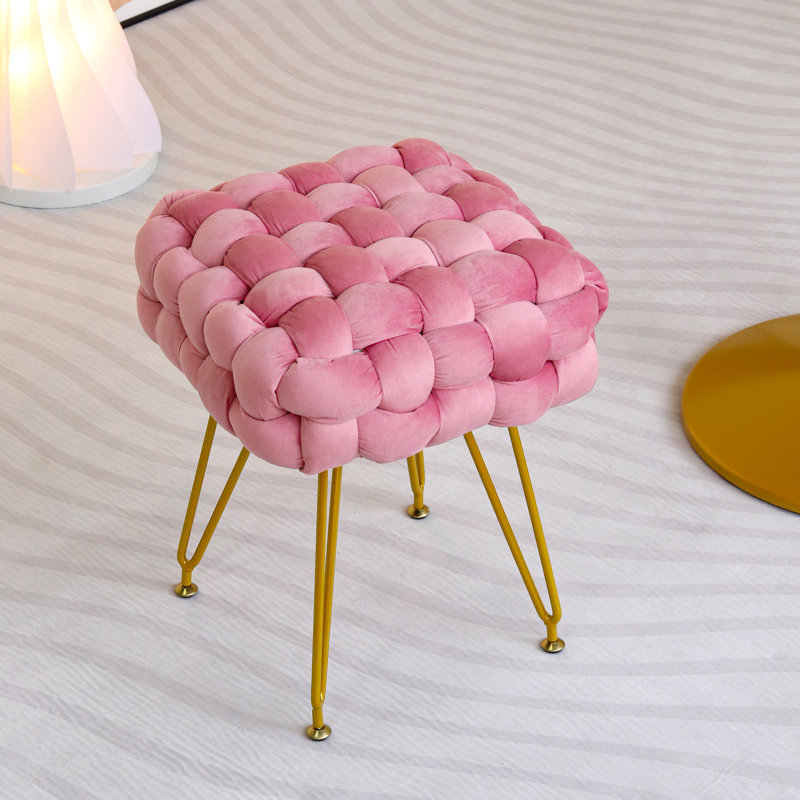 Manufactured Wood Accent Stool, Pink