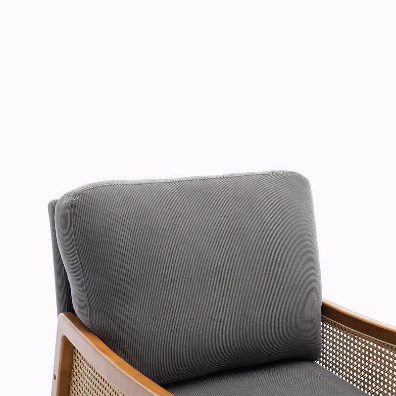 Fauteuil Breit, Velours gris