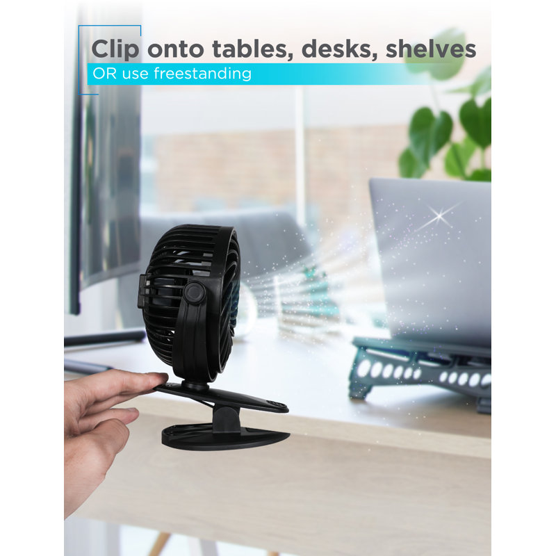 Black Adjustable 3-Speed Clip and Standing Fan Set