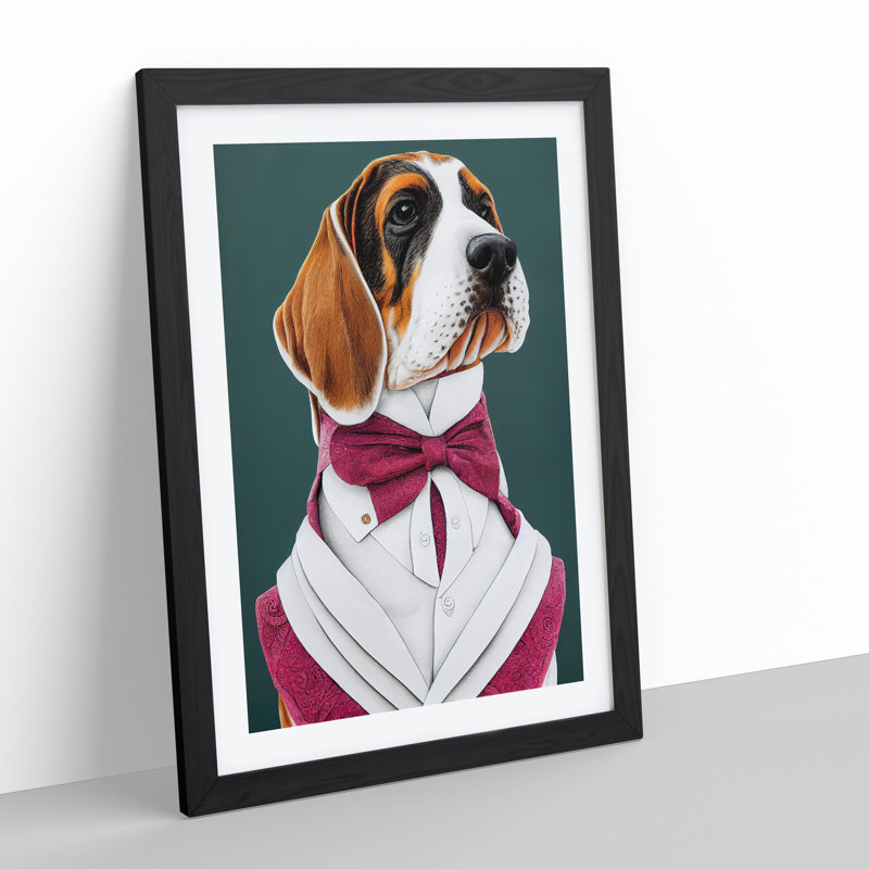 Regal Dog - Framed Print, Black, 64cm H x 46cm W x 2cm D