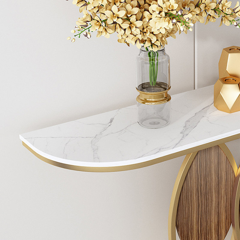 Console Italian Luxury, H 31,5 po x l 47,2 po x P 11,8 po, Blanc / Doré
