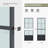 Metal and Glass Sliding Barn Door with Soft Close and Installation Hardware Kit-102461091