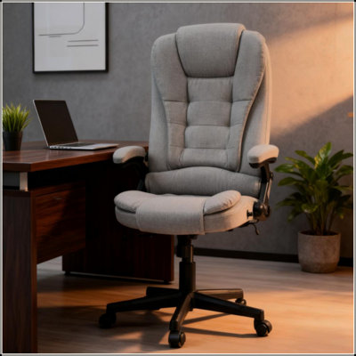 Fauteuil de bureau vibrant à haut dossier, fauteuil de bureau de direction avec chaleur, pour la maison et le bureau