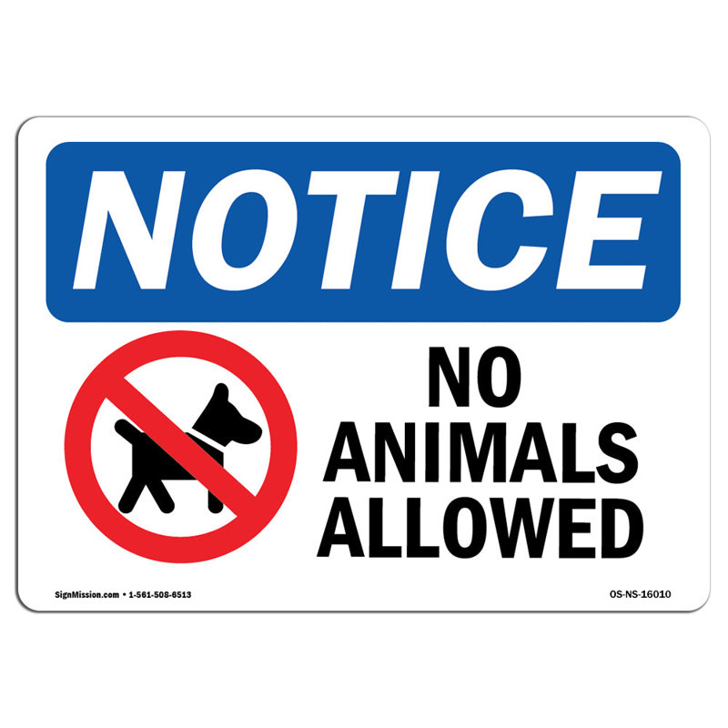 Avis - panneau «Animaux interdits»