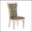 Ensemble de 2 chaises d'appoint rembourrées à dossier capitonné en cristal Glamour, finition champagne, pour 2 salles à manger élégantes