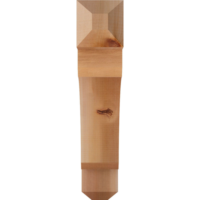 H Wood Bracket/Corbel, Western Red Cedar (Smooth), 20" H x 3.5" W x 20" D
