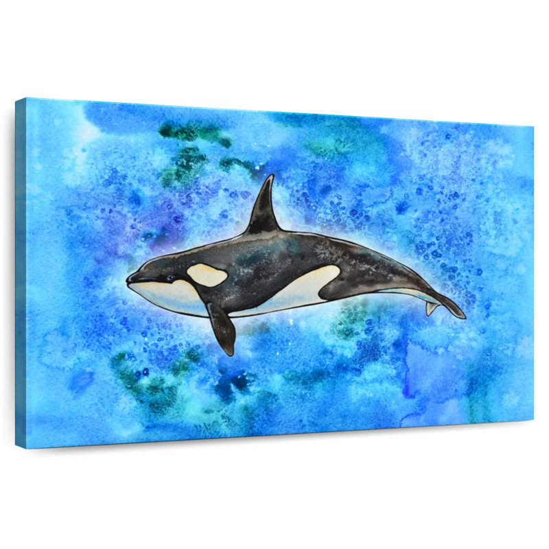 Brampt Orca On Blue, 32'' H x 48'' W