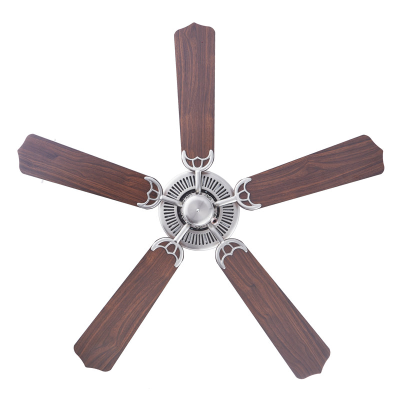 Royal Star 52" 5-Blade Indoor Ceiling Fan, Brown Wood, Yes, Brushed Nickel