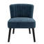 Fauteuil gai bleu marine - compact et gai. Revêtement 100% bouclé. Pieds en bois. Dossier élégant. Chaise à assemblage rapide, Joy Joyful. Tissu doux. Cadre en bois massif. Moderne sans effort