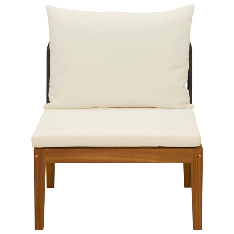 60 cm W Patio Sofa with Cushions, Cream White