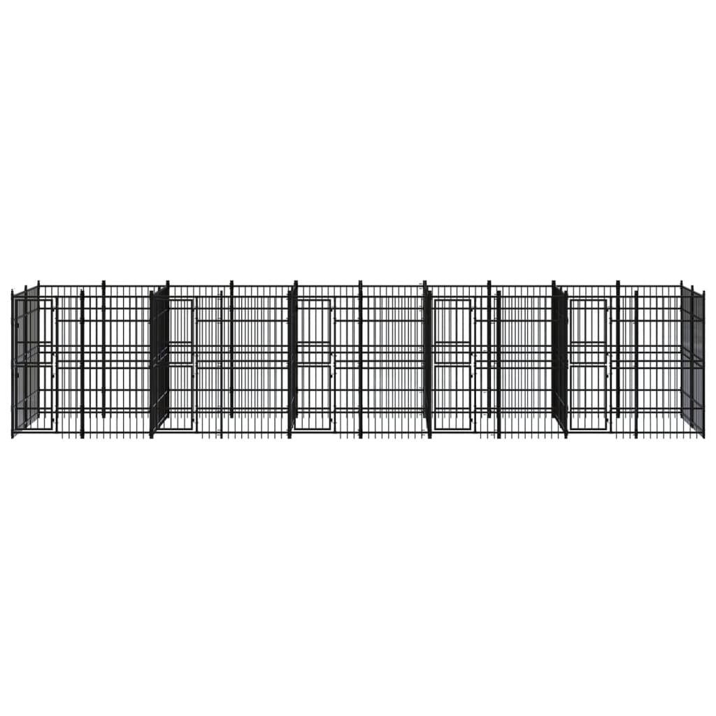 VidaXL Outdoor Dog Kennel Steel 198.4 ft² | Wayfair