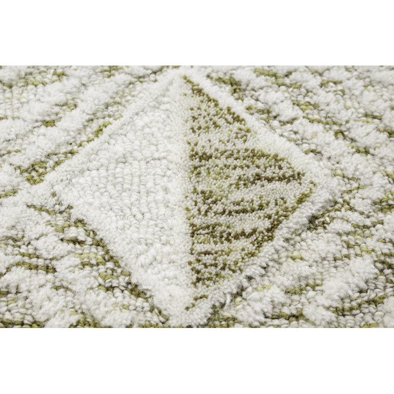 Ivory and Gold Handmade Wool Tufted Rectangular Rug 7'6" x 9'6"