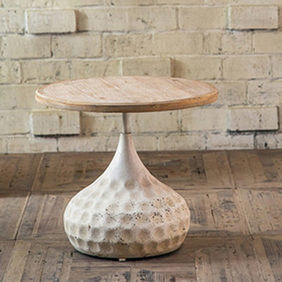 Modern Solid Wood+Iron End Table