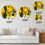 Jaune jaune, noir et blanc liquide Art VII - horloge murale moderne-1225231774