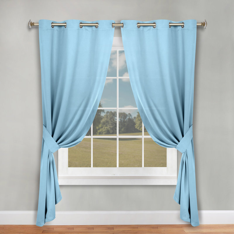 Paire de rideaux obscurcissant avec œillets Millendon, Bleu pâle, L 42 po x L 84 po