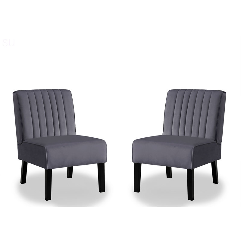 Ensemble de 2 chaises d'appoint Reese, Gris