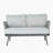 Steel Loveseat And Table, Grey-1093666204