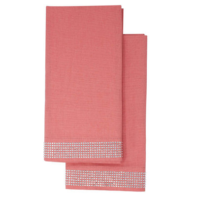Sparkles Home | Rhinestone Stripe Napkin Set | 20" Square | Linen Cotton Blend | Set of 2