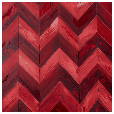 Red Chevron Wood Texture Canvas Gallery Wrap in Many Sizes