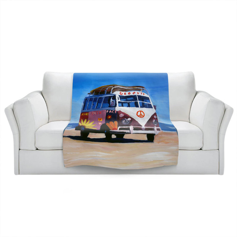  Couverture pour bus Groovy Peace, 68 po x 80 po