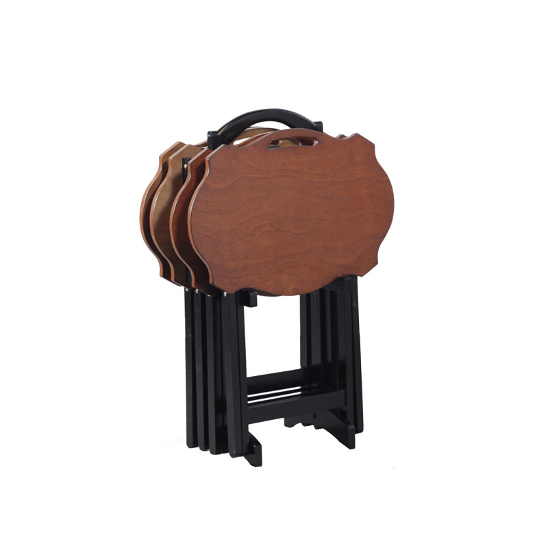 Elvin Oversized Folding Laptop And Tray Table Set, Brown/Black