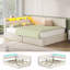 Upholstered Daybed with Charging Station & Hydraulic Storage, Corner Bed with LED Headboard-1087049668-1087049670