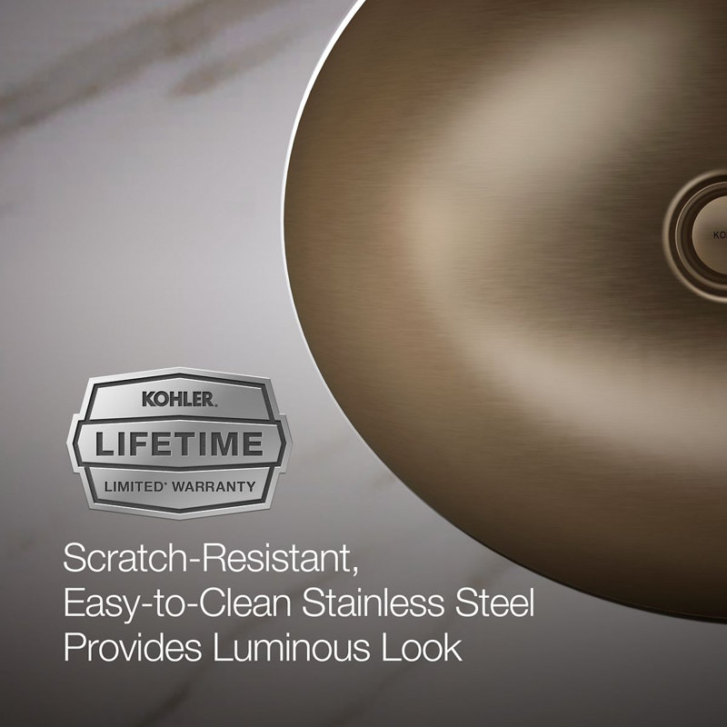 Bachata®20" Oval Drop-In/Undermount Bathroom Sink, No Overflow, Vibrant Brushed Bronze