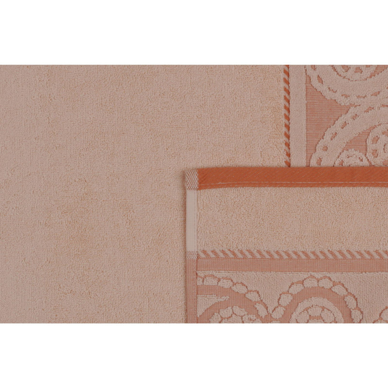 Ensemble de serviettes 100% coton 2 pièces Fayean, Saumon / orange pâle