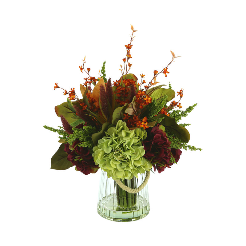 Fall Arrangement With Assorted Hydrangea, Heather And Pampas
