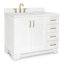 ARIEL TAYLOR 43 IN. LEFT OFFSET SINGLE RECTANGLE SINK VANITY IN GREY-454501220-516445375-516445374