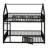 Metal Twin Over Twin Size House Bunk Bed With Fence And Door,Bunk House Bed For Boys Girls Teens-1425907114