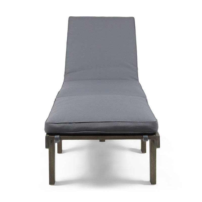 KD BOIS CHAISE LONGE AVEC COUSSIN