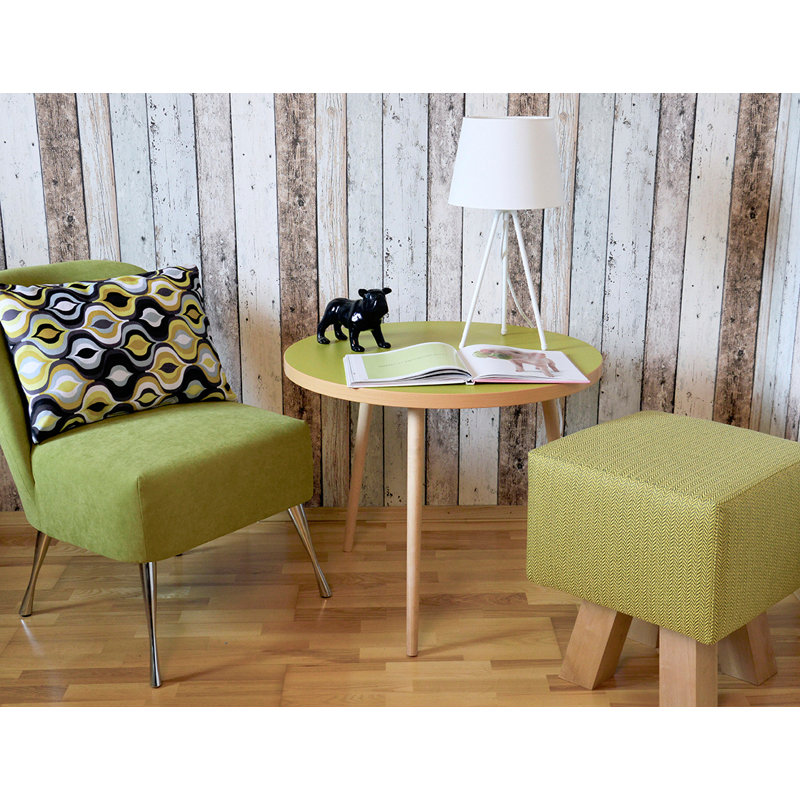 Gimo Solid Wood Accent Stool, Lime green