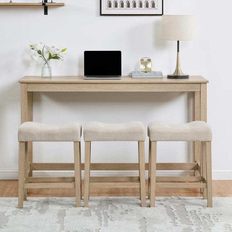4 Piece Bar Table Set (Light Oak)