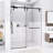56-60" X 76" H Frameless Single Sliding Shower Door, 5/16" (8Mm) Clear Tempered Glass, Premium Stainless Steel Hardware,Matte Black-123984587