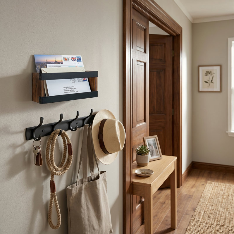 Solid Wood Wall Mail Organizers Letter Rack