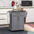 Rolling Kitchen Cart With Stainless Steel Countertop, Drawer, Towel Rack, And Spice Rack For Efficient Food Prep And Storage-645739403