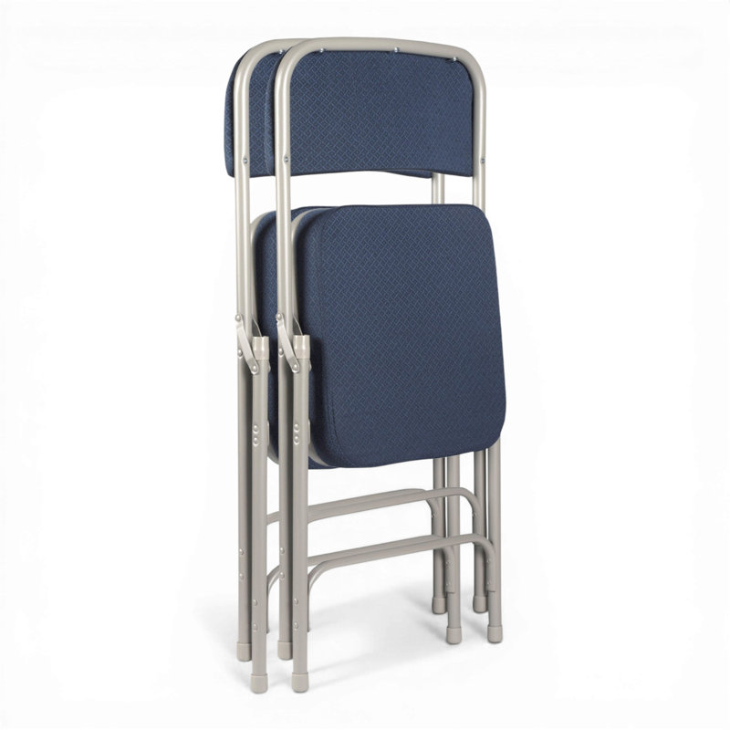 Chaise pliante rembourrée Bernadine, Bleu / gris